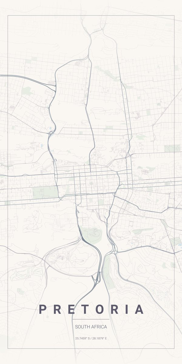 Map of Pretoria - Fine art print