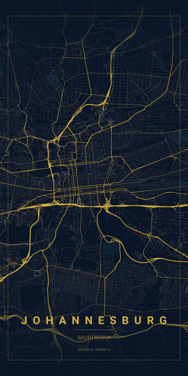 Map of Johannesburg - Fine art print