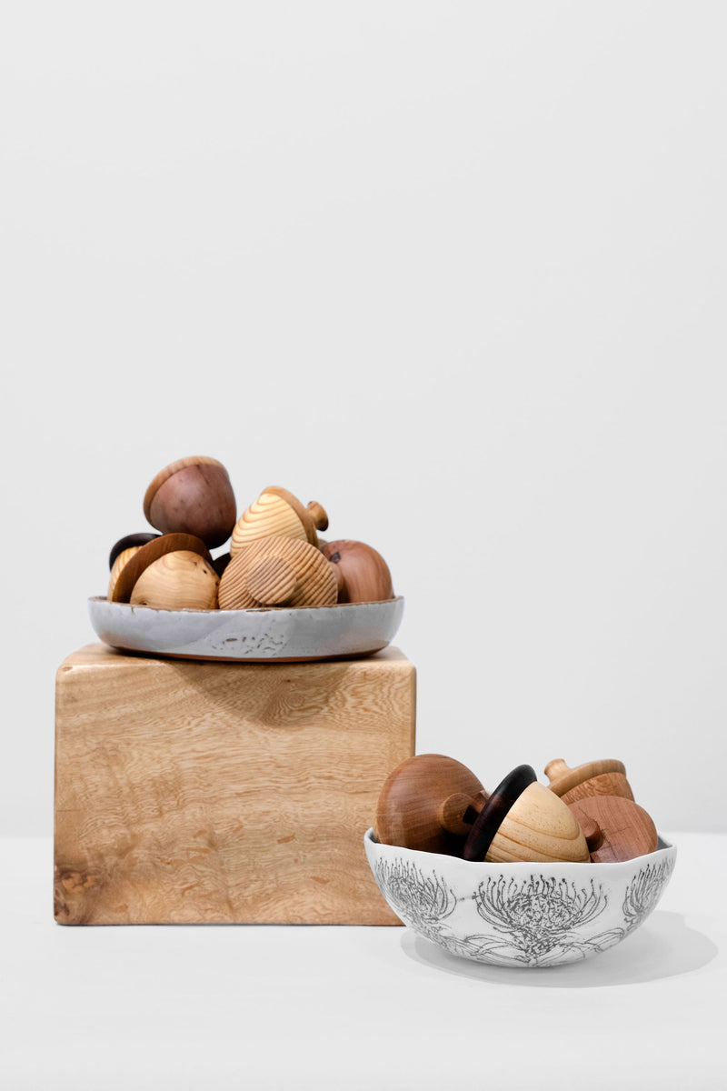 Hand Turn Wooden Acorns