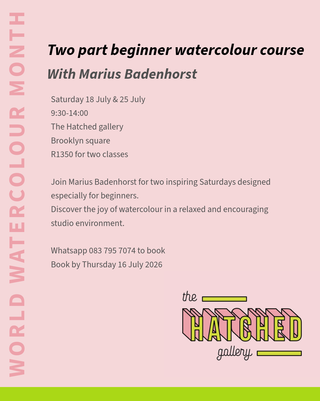 Two part beginner watercolour class 18+25 July 2026