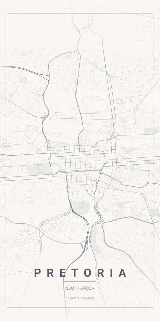 Map of Pretoria - Fine art print